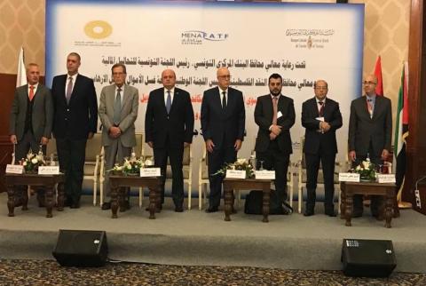 جانب من افتتاح المنتدى اختتام فعاليات منتدى مسؤولي مكافحة غسل الأموال وتمويل الارهاب بين تونس وفلسطين