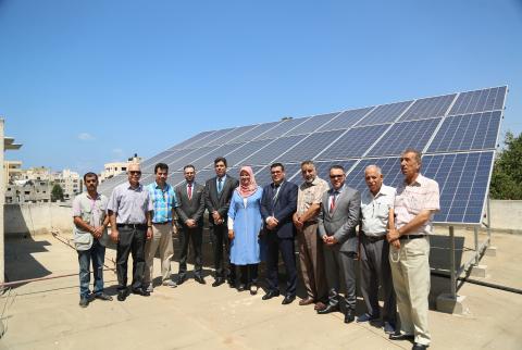 غزة: افتتاح مشروع تزويد جمعية بنك الدم بنظام الطاقة الشمسية