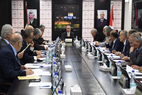 جانب من جلسة مجلس الوزراء يوم الاثنين 17 حزيران 2019 اعتماد الأول من تشرين ثاني يوماً وطنياً لتشجيع المنتج الفلسطيني