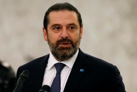 رئيس وزراء لبنان المنتهية ولايته سعد الحريري يتحدث في القصر الرئاسي في بعبدا يوم الاثنين. تصوير: محمد عزاقير - رويترز. أزمة لبنان-لا مؤشر على تشكيل الحكومة والبنوك تواصل القيود