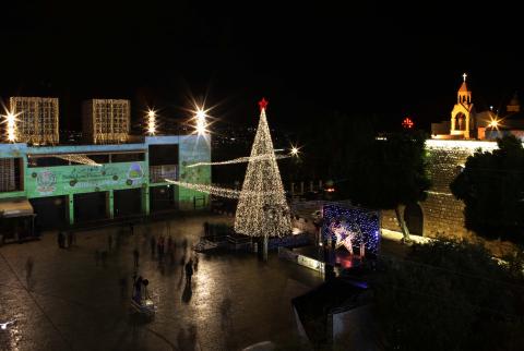 برعاية ماسية من جوال-الاحتفال بإضاءة شجرة الميلاد في بيت لحم