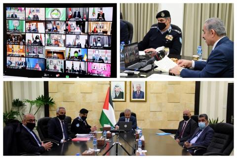 جانب من مشاركة رئيس الوزراء محمد اشتية في الاجتماع اشتية: العديد من قضايا العرب لا تحتاج إلى معالجات أمنية بل اقتصادية