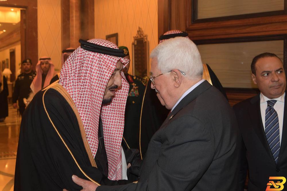 الرئيس محمود عباس، يلتقي الملك سلمان بن عبد العزيز-تصوير ثائر غنايم السعودية تسدد حصتها في الميزانية الفلسطينية بـ60 مليون دولار