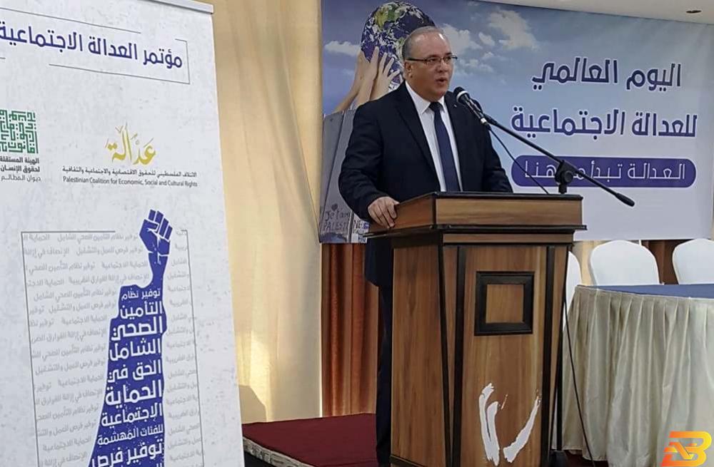 وزير التنمية الاجتماعية ابراهيم الشاعر يلقي كلمته الشاعر: تحقيق العدالة الاجتماعية يتطلب بناء علاقة متوازنة بين التنمية الاجتماعية والاقتصادية