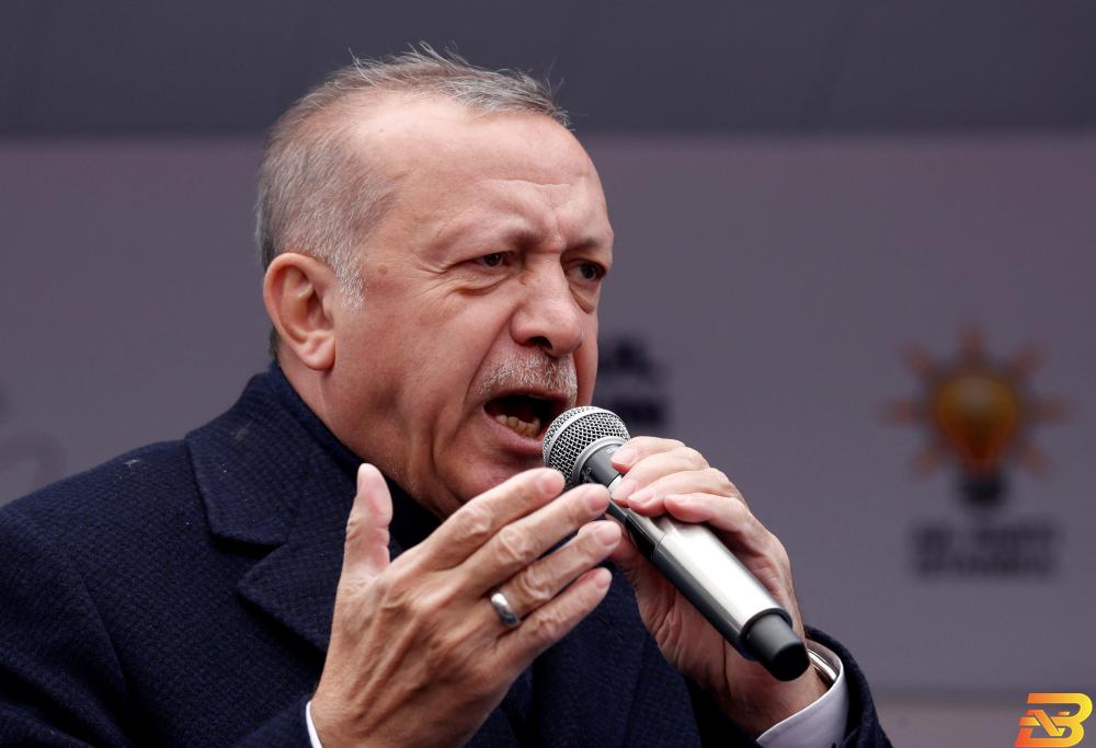 الرئيس التركي رجب طيب ارودغان يخطب في أنصاره في اسطنبول يوم 30 مارس آذار 2019. تصوير: مراد سيزار- رويترز انتكاسة أردوغان الانتخابية تضعف الأمل في إصلاحات اقتصادية كبرى بتركيا