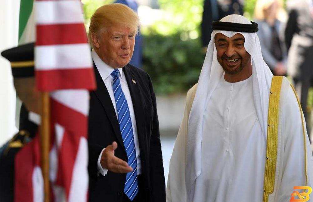صورة أرشيفية-الرئيس الأميركي دونالد ترامب يستقبل ولي عهد إمارة أبوظبي محمد بن زايد آل نهيان-تصوير وكالات الإمارات ترحب بورشة ’السلام من أجل الازدهار’ الاقتصادية في البحرين