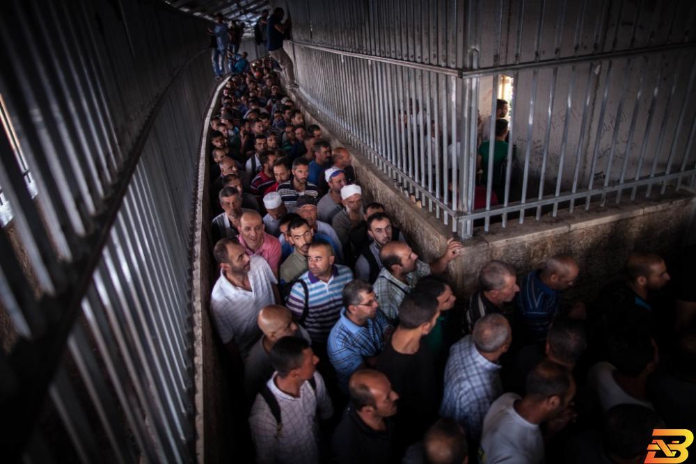 عمال فلسطينيون في طريقهم إلى العمل في إسرائيل عبر حاجز في بيت لحم-أرشيف وكالات هل ستتمكن الحكومة من وقف ظاهرة سماسرة تصاريح العمال؟