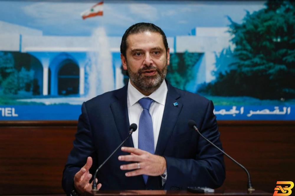 رئيس الوزراء اللبناني سعد الحريري يتحدث خلال مؤتمر صحفي في قصر بعبدا يوم الاثنين. تصوير: محمد عزاقير - رويترز. الحريري: الحكومة وافقت على ميزانية 2020 بنسبة عجز 0.6%