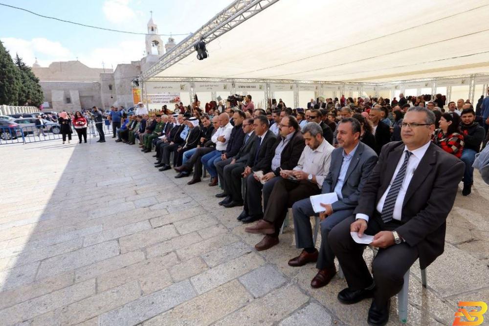 جانب من افتتاح المهرجان-تصوير وفا انطلاق مهرجان قطف الزيتون الـ19 في بيت لحم