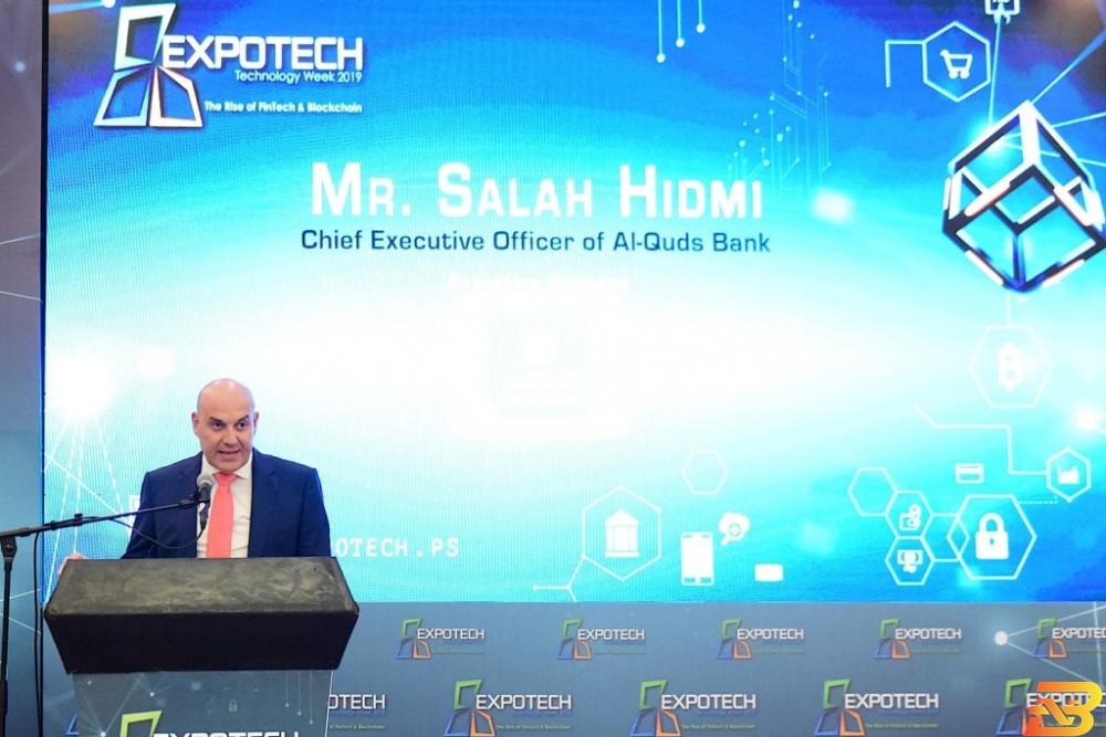 الرئيس التنفيذي لبنك القدس صلاح هدمي يلقي كلمته خلال "اكسبوتك 2019" قريبا...بنك القدس يطبق خدمة الحوالات الكترونياً