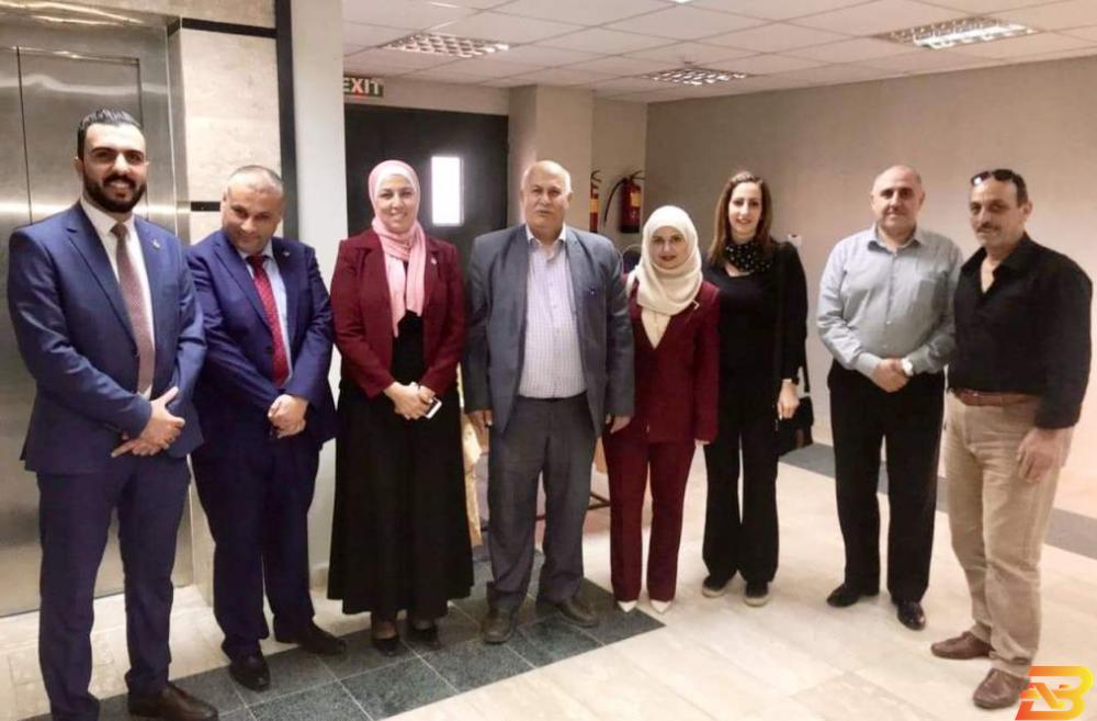 جانب من الزيارة الإسلامي الفلسطيني يدعم جامعة القدس المفتوحة في نابلس
