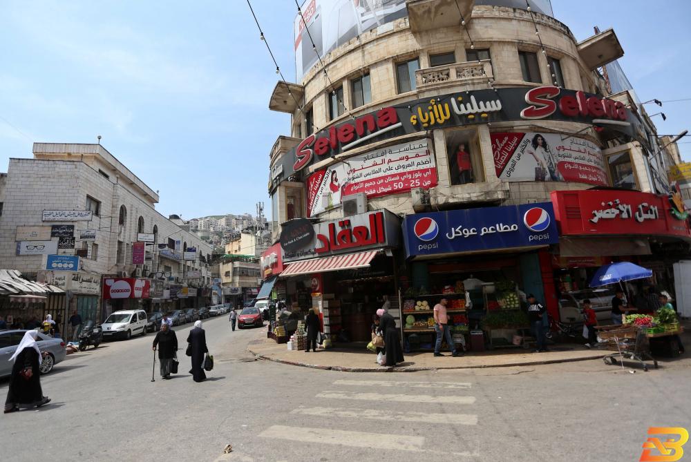 صورة توضيحية-وسط مدينة نابلس شمال الضفة الغربية-تصوير وفا الإحصاء: انخفاض الرقم القياسي العام لأسعار المنتج خلال شهر آذار الماضي