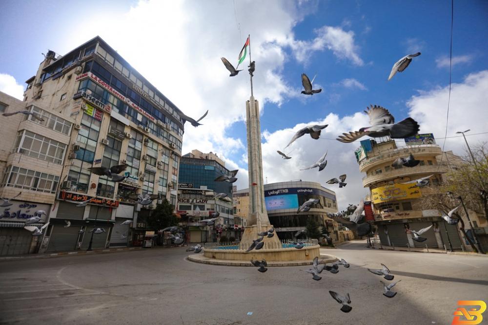 ميدان الشهيد ياسر عرفات وسط رام الله-تصوير وفا فتح كافة القطاعات في رام الله غدًا حتى الساعة السادسة مساءً